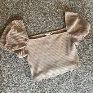 H&M Beige Square Neck Crop